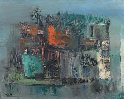 Roger BRIELLE (1899-1960) Végétation Huile sur toile signée en bas à gauche H. 32,5...