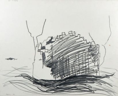 Erik DIETMAN (1937-2002) Tête-Payage, 1989 Crayon sur papier, signé et daté en bas...