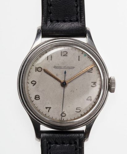 Jaeger-Lecoultre. Vers 1950 Montre bracelet, boîtier en acier, fond clipsé numéroté....