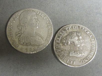 null Lot une pièce en argent, 8 reales Mexique Ferdinad VII, probablement 1810 une...