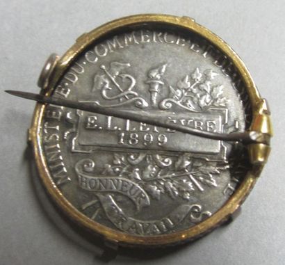 null Une médaille argent REPUBLIQUE FRANCAISE, Lefèvre 1899, Honneur-Travail