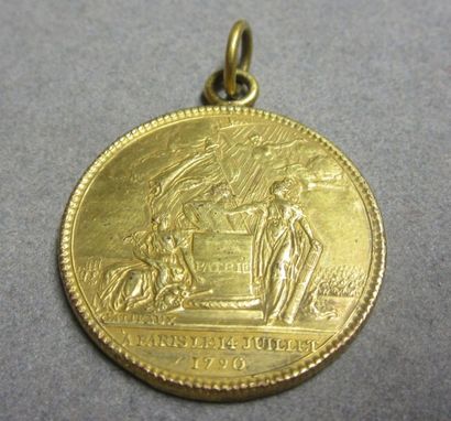 null Médaille Confédération des François, à Paris le 14 Juillet 1790, en cuivre ...