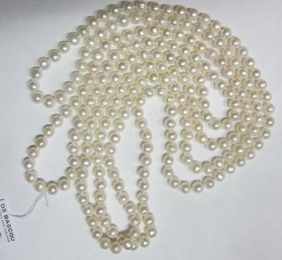 null Long sautoir de perles de culture 8,5 noué Longueur totale 2 m