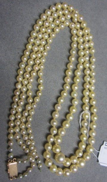 null Collier de perles de culture deux rangs (accident)