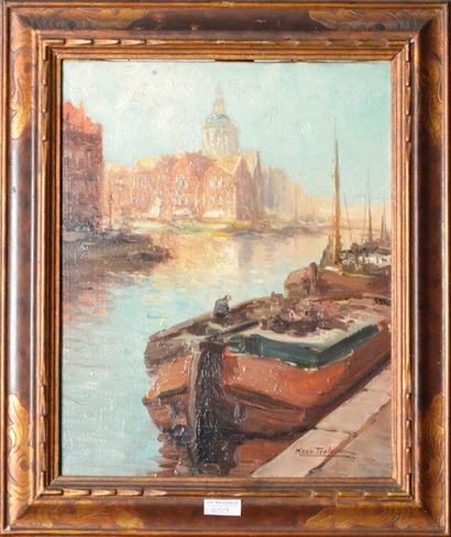 Kees TERLOUW (1890-1948) Port en Hollande Huile sur toile, signée en bas à droite...