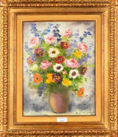 Jacques Michel G. DUNOYER (1933-2000) Fleurs dans un vase Huile sur toile signée...