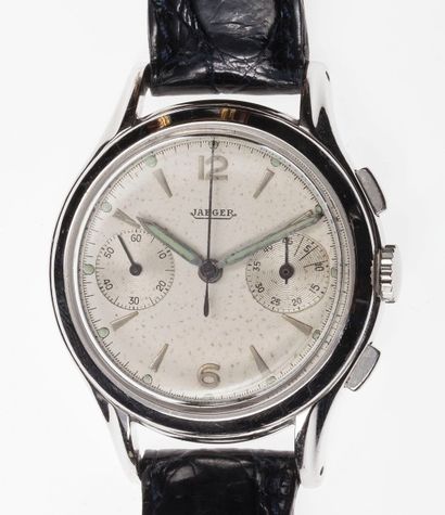 JAEGER LECOULTRE Chronographe en acier, vers 1950
Montre bracelet chronographe Jaeger,...