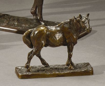 Pierre-Jules Mene (1810-1879) 
Vieux cheval
Bronze, signé sur la terrasse et marqué...