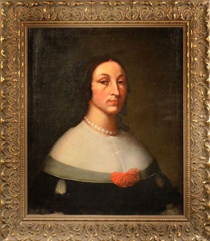 École Française du XVIIe siècle 
Portrait d'une dame de qualité
Huile sur toile,...