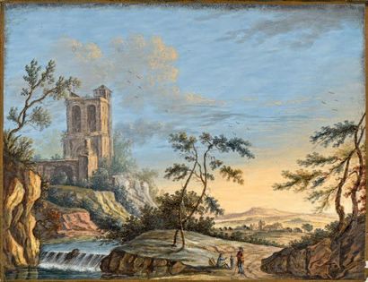 G. N. BEMEL (XVIIIe siècle) 
Les quatre saisons
Suite de quatre gouaches sur papier,...