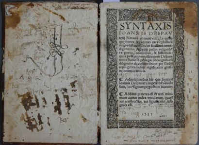 DESPAUTÈRE (Jean) SYNTAXIS...
ultimate edita... s. l., s. n., 1537. Un volume, in-8,...