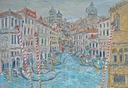 Jacques OSTAPOFF (né en 1946) 
Canal à Venise
Huile sur toile signée en bas à droite
H....