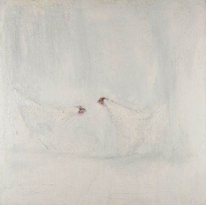 Jean-Paul PICHON-MARTIN (né en 1948) 
Sans titre (deux poules blanches)
Huile sur...