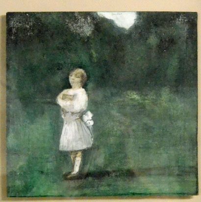 Louis QUILICI (1920-1980) 
La petite fille au livre
Huile et mine de plomb sur carton,...