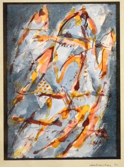 Henri JABOULAY (1931-2001) 
Sans titre
Aquarelle, signée sur le carton de montage
H....