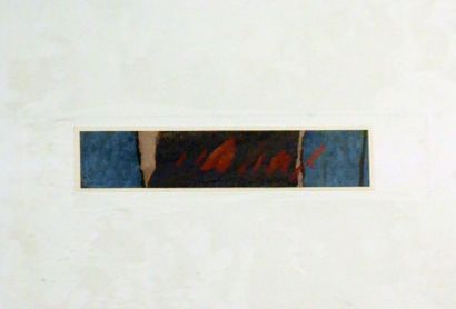 Henri MOUVANT (1926-2015) 
Rencontre
Pastel et collage de papiers découpés, monogrammé...