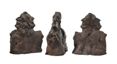 Wieslaw JANASZ (né en 1953) 
Trois bustes à deux têtes, 1981
Réunion de trois sculptures...