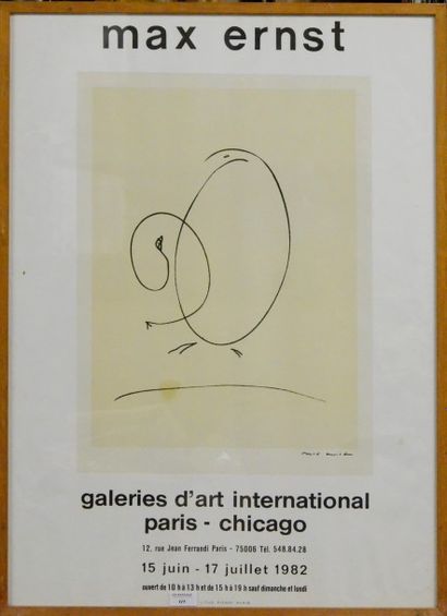 Max ERNST (1891-1976), d'après 
Affiche des Galeries d'Art International, Paris-Chicago,...
