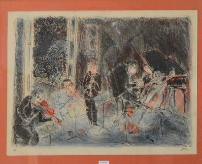 Jean FUSARO (né en 1925) 
Le Concert
Lithographie, signée en bas à droite et justifiée...