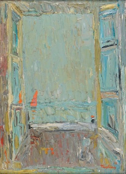 Jacques TRUPHEMUS (Né en 1922) 
La Fenêtre
Huile sur toile, signée et datée 62 en...