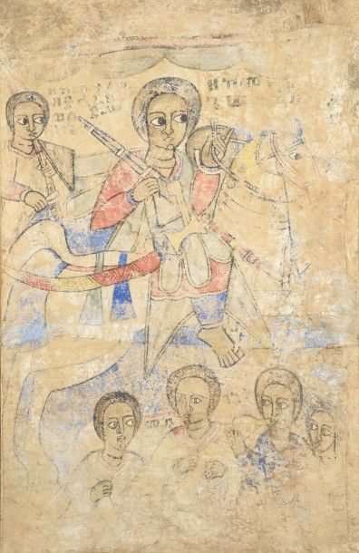 null Grande peinture sur toile de coton, Copte, Ethiopie, début du XVIIIe siècle

Détrempe...