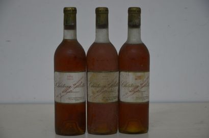  3 B CHÂTEAU GILETTE DOUX (1 H.E.+; 1 H.E; e.t.h; c.s.) Sauternes 1952