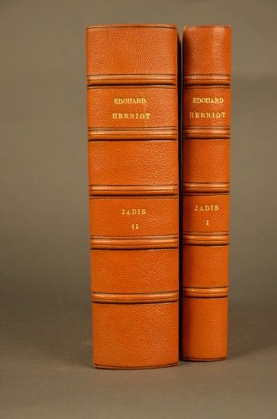HERRIOT (Edouard) JADIS. PARIS, FLAMMARION, 1948-1952. Deux volumes, in-8, demi-reliure...