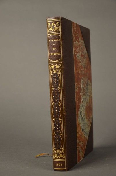 BALZAC (Honoré de) LA VENDETTA. PARIS, FERROUD 1904. Un volume, grand in-8, demi-reliure...