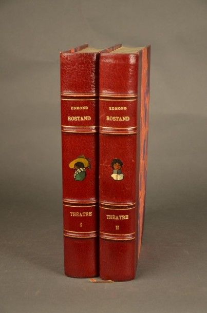 ROSTAND (Edmond) THÉÂTRE. PARIS, LAFITTE, s.d. (1927?). Deux volumes, in-4, demi-reliures...