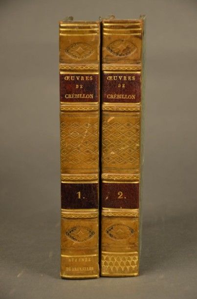 CREBILLON OEUVRES. PARIS, RENOUARD, 1818. Deux volumes, in-8, demi-reliures de l'époque...