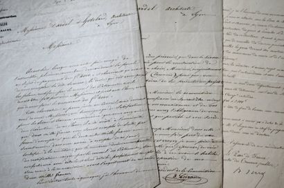 null ÉGLISE ET GARE DE PERRACHE. 3 documents. 1839-1847.
2 lettres du président de...