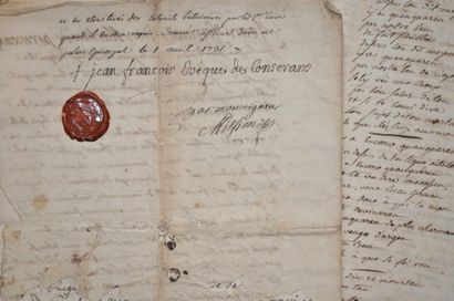 null ARIÈGE. Papiers de la famille De Bertrand, originaire de Foix. 18 documents,...