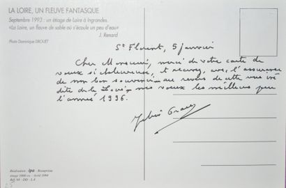 JULIEN GRACQ Carte postale A.S. Saint-Florent, 5 janvier [1996].
Voeux. «Merci de...