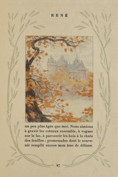 CHATEAUBRIAND RENÉ. PARIS, DORBON, 1925. Un volume, grand in-8, demi-reliure à coins...