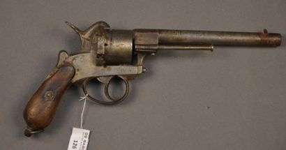 France Revolver type LEFAUCHEUX Monture acier, canon à pans pour rond, barillet sans...