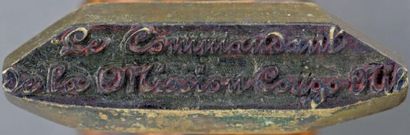 null Cachet/tampon «LE COMMANDANT DE LA MISSION CONGO-NIL» en laiton, à calligraphie...