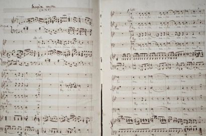 JOSEPH HAYDN Manuscrit musical de la fin du XVIIIe. 85 pp. in-folio. Reliure ½ parchemin....