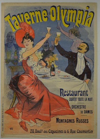 Jules CHÉRET (1836-1932) Taverne Olympia, 1899
Affiche lithographique en couleurs,...