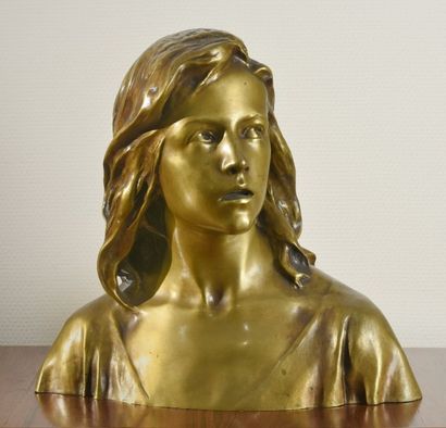 Raoul LARCHE (1860-1912) L’inspiré
Sculpture. 
Épreuve en bronze à patine mordorée...