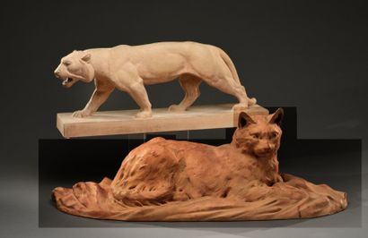 Henri BARGAS (XXe siècle) Tigre marchant
Sculpture
Épreuve en terre cuite
Signée...