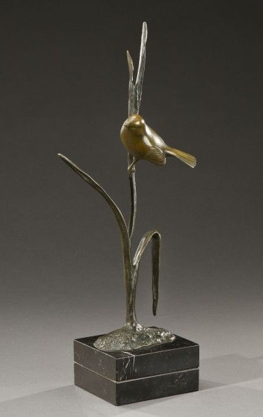 Irénée ROCHARD (1906-1984) Oiseau branché
Sculpture
Bronze à double patine, vert...