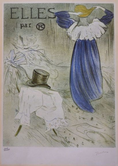 D'après Henri de TOULOUSE LAUTREC (1864-1901) Jane Avril au jardin de Paris [1893],...