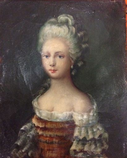 null Dans le goût du XVIIIe siècle

Portrait de femme à la robe décolletée

Huile...