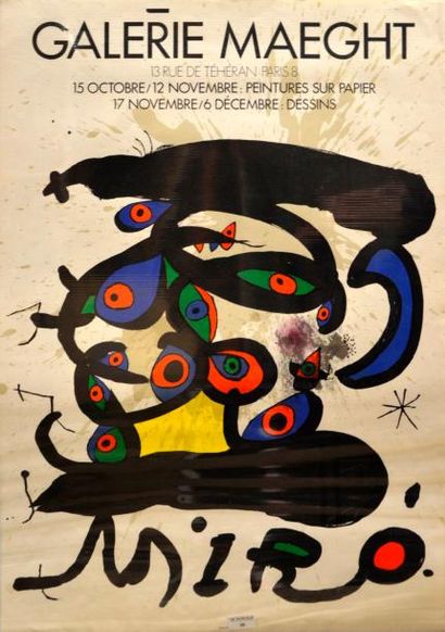 Joan MIRO (1893-1983) 
Affiche lithographique pour les expositions peintures sur...
