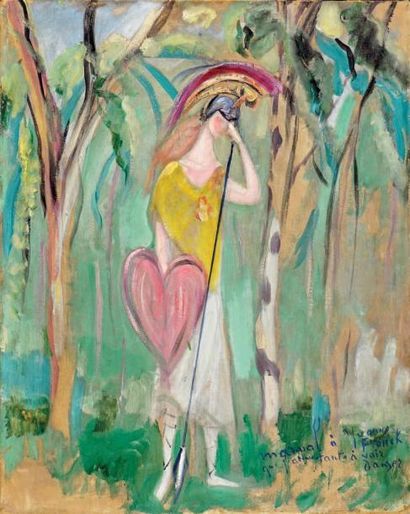 Jacqueline MARVAL (1866-1932) 
La déesse du ballet
Huile sur toile, signée et dédicacée...