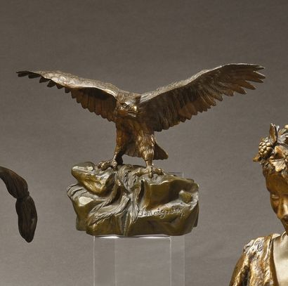 null D'après Jules MOIGNIEZ (1835-1894)

Aigle sur un rocher

Bronze à patine brune

H....