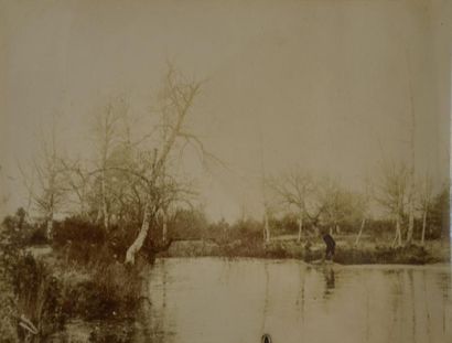 Jean-Charles BODMER (1809-1893) Promenade sylvestre ou au bord des étangs et des...