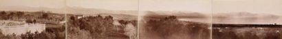 PANORAMA DES ALPES PRIS D'ANTIBES, vers 1870 Très beau panorama composé de 4 tirages...