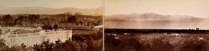 PANORAMA DES ALPES PRIS D'ANTIBES, vers 1870 Très beau panorama composé de 4 tirages...