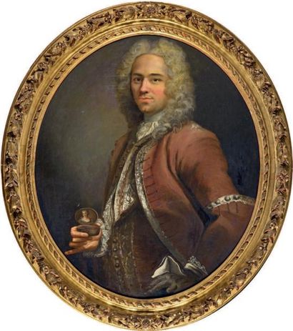 École FRANÇAISE du XVIIIe siècle 
Portrait de M. Metayer Descombes
Huile sur toile...